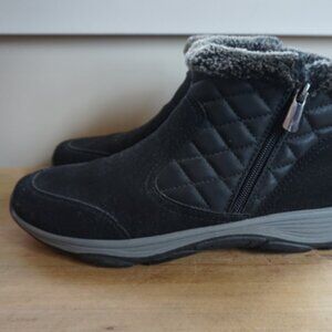 Dr. Scholls Black Winter Ankle Vegan Boots Zipper Opening VGUC Size 9.5 M